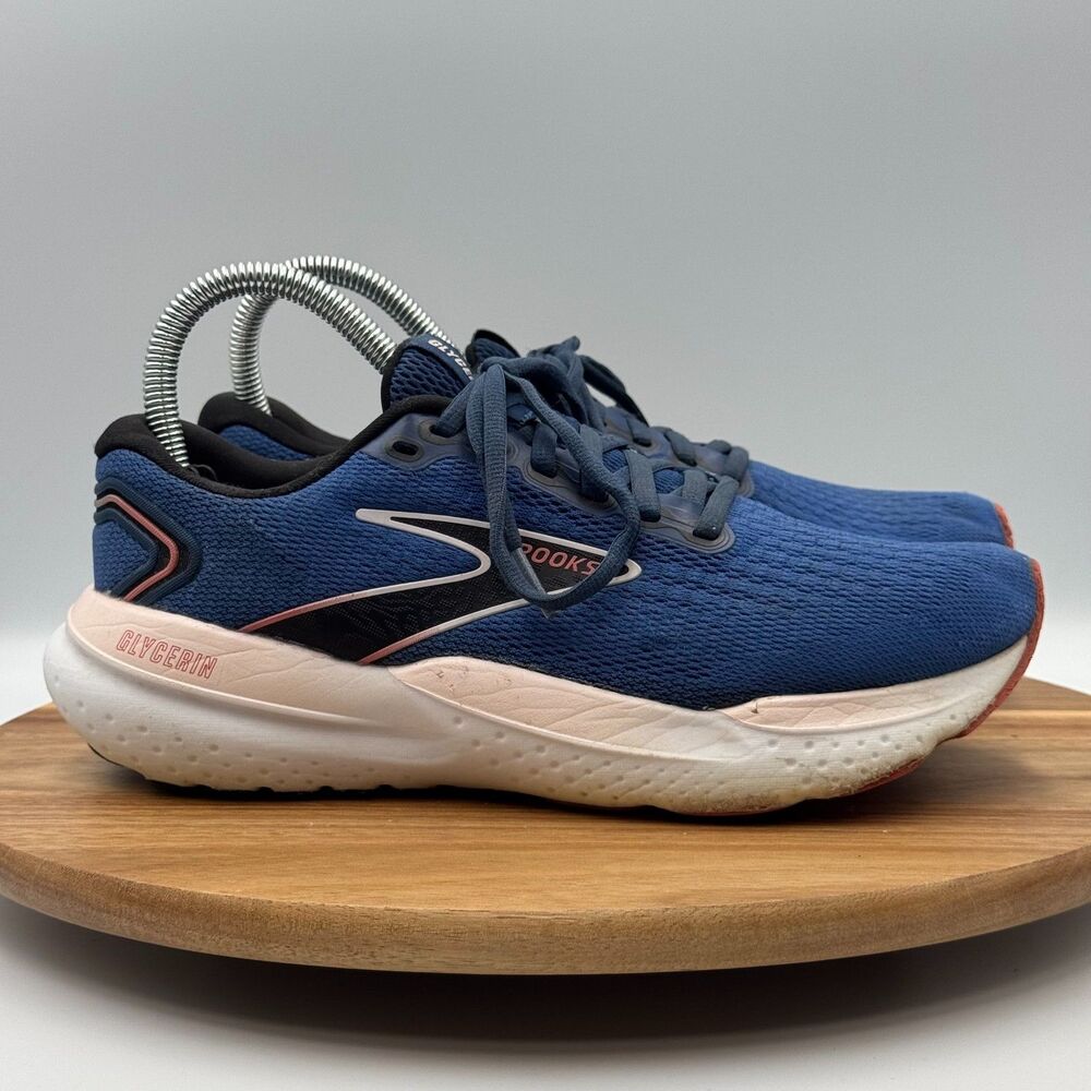 BROOKS Women's 7 Glycerin 21 Blue Icy Pink Sneakers Shoes Running 1204081B496
